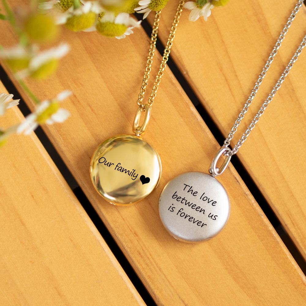 Personalized Photo Locket Necklace Sterling Silver Memorial Photo Locket Necklace Gift for Woman/Mom/Her/Lover