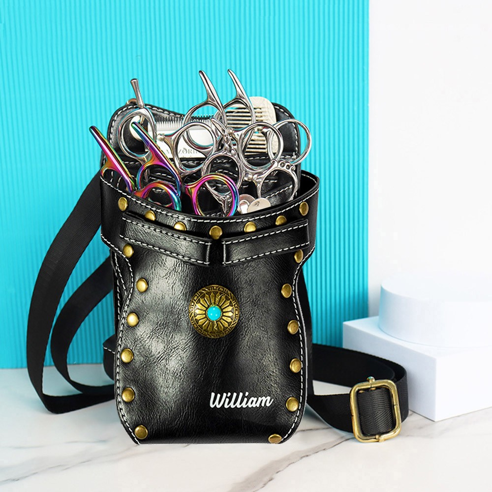 Sac de taille de ciseaux de coiffure personnalisé, pochette d’outils de coiffeur avec ceinture, cadeau pour barbier, sac de voyage, coiffeur incontournable