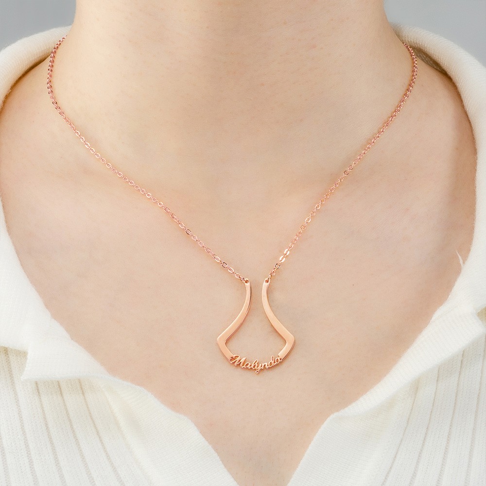 Personalized Ring Holder Necklace, Ring Keeper Necklace with Name, Wedding Ring Holder, Ring Holder Jewelry, Gift for Woman/Mother/Grandma