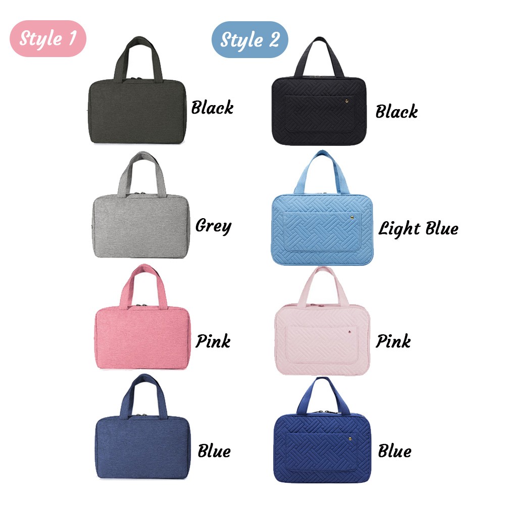 sac week-end avec lot de 2 trousses de toilette clipsables