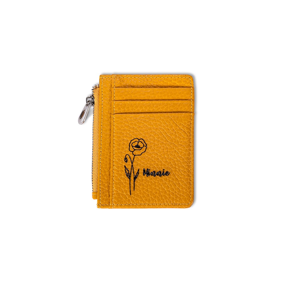 Sac à main personnalisé de fleurs de naissance, porte-monnaie de carte, sac à main monogrammé, portefeuille pour femmes, cadeau de Noël/anniversaire, cadeau pour maman/demoiselles d’honneur