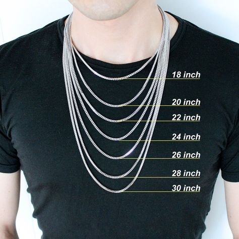 Necklace length chart for men Necklace length chart for men