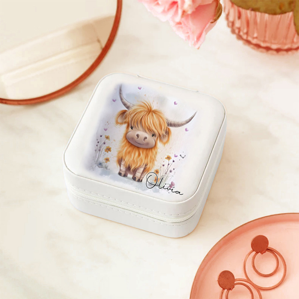 Highland Cow Jewelry Travel Case