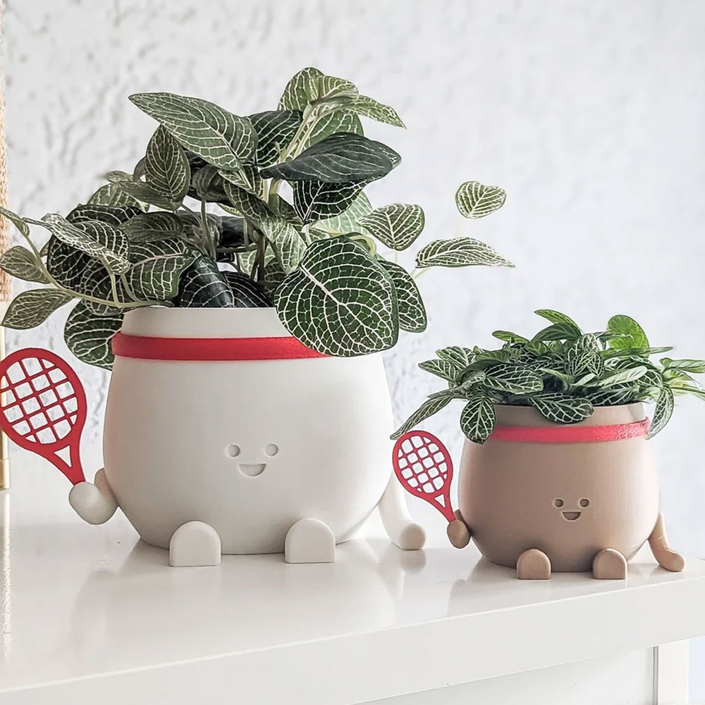 Tennis Layer Gift Plant Pot, Happy Face Indoor Planter, Birthday Gift Flower Pot, Tennis Player Tennis Liebhaber Gift, Father's Day Gift