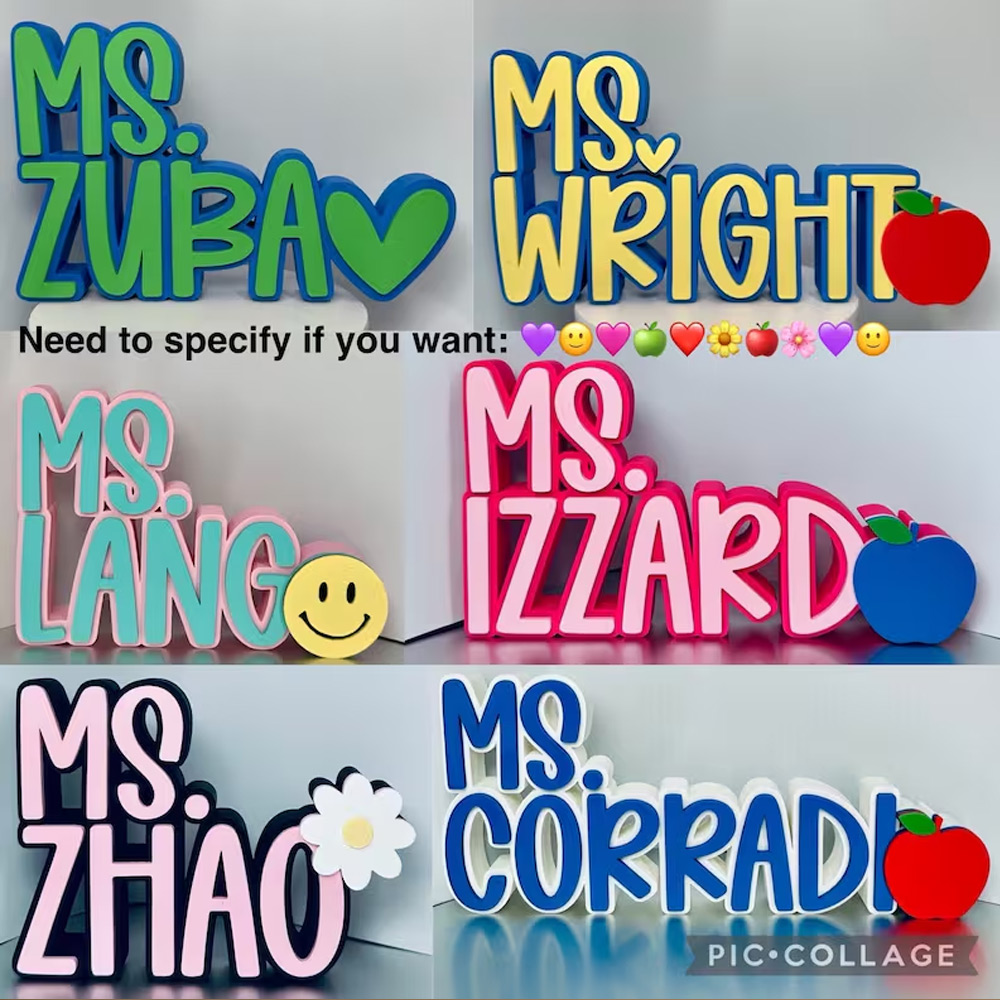 Personalized Desk Name Plate, Custom Desk Name Sign, 3D Print Office Decor, Kids Name Sign, Office Gifts for Boss/Coworkers