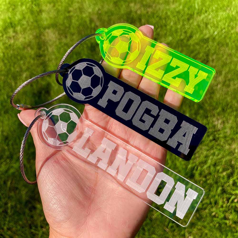 Soccer Bag Tag, Soccer Personalized Keychain, Back to School Bag Tag, Keyring, Backpack Tag, Sports Tag, Sports Keychains, Kids Tag