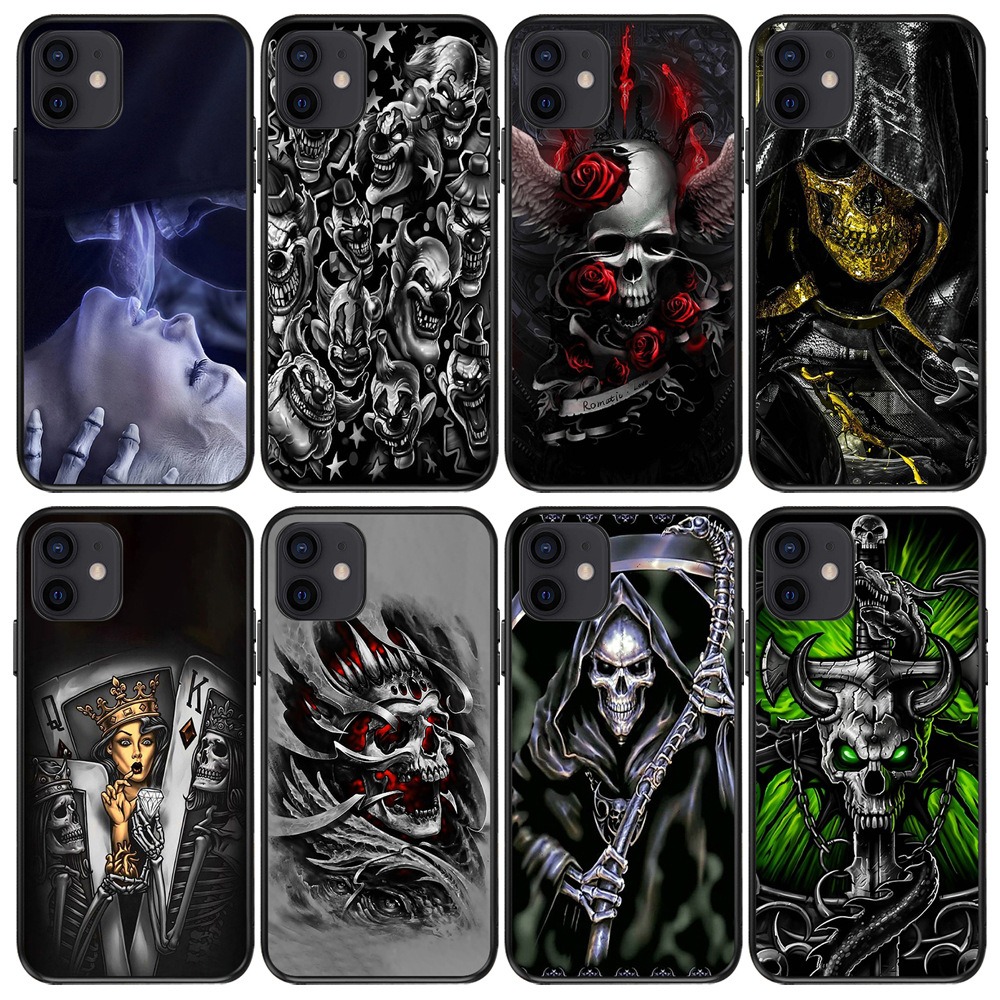 Skeleton Skull Design Phone Case,Multiple Styles Available,Halloween Vibes,iPhone, Pixel, Samsung