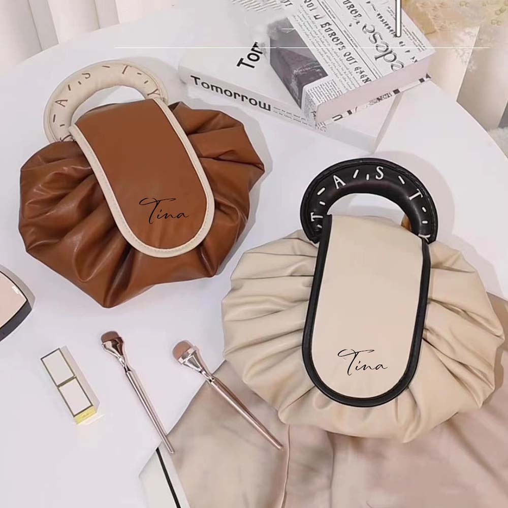 Lazy cosmetic bag for women, portable drawstring, large capacity, waterproof, wash, fitness, swimming, travel cosmetic bag