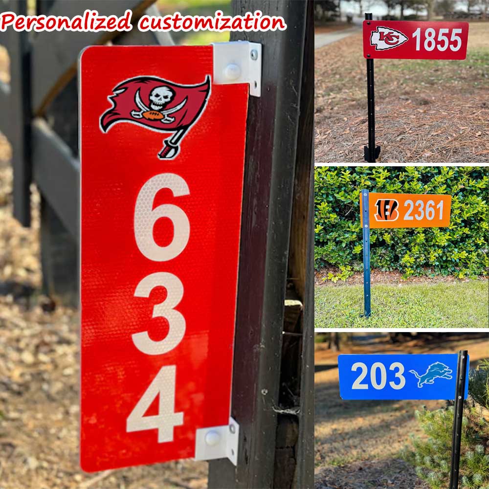 Fan Gifts Personalized Address Markers Team Reflective House Number Signs Fan Gifts Double-Sided Signs Quickly Find Even at Night