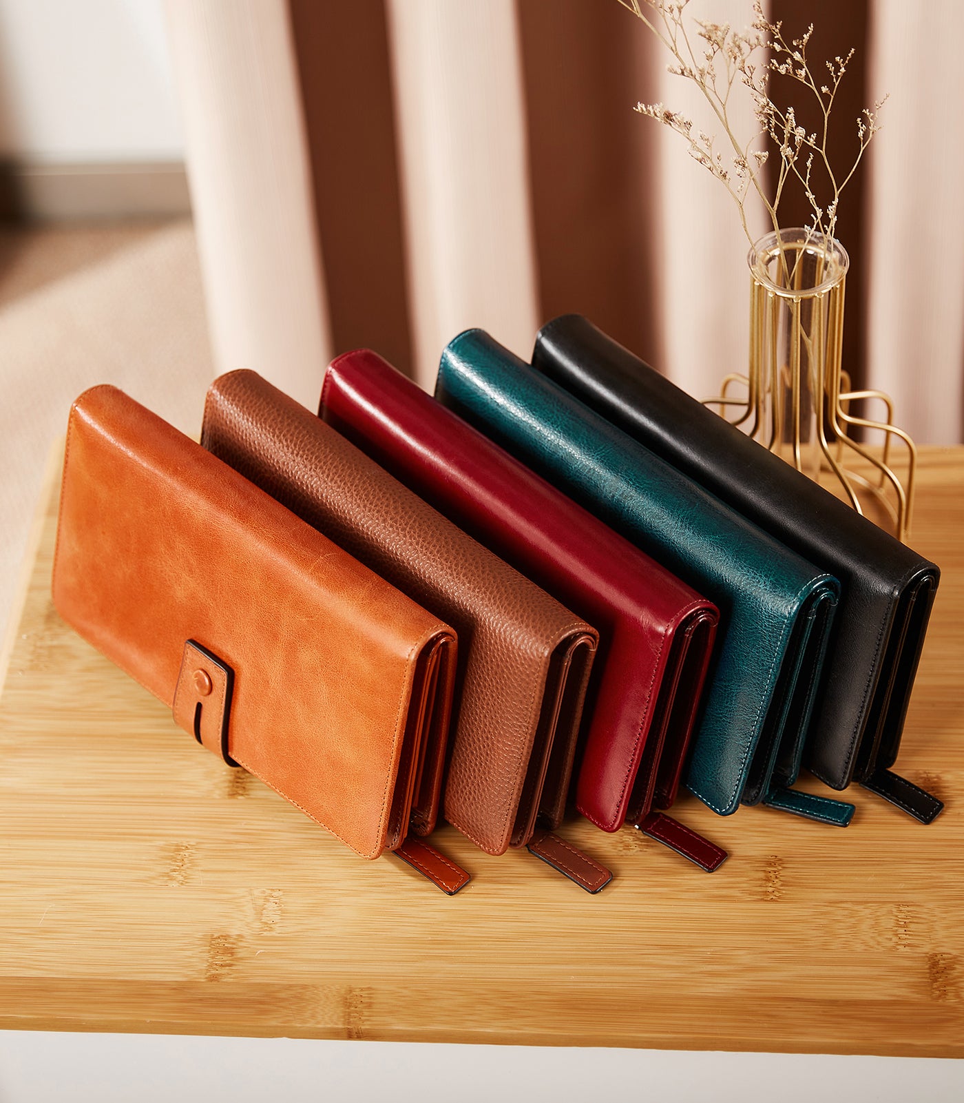 Personalized Name Women's Wallet, Large Capacity Leather Wallet Credit Card Organizer Women's Wallet with Checkbook Holder
