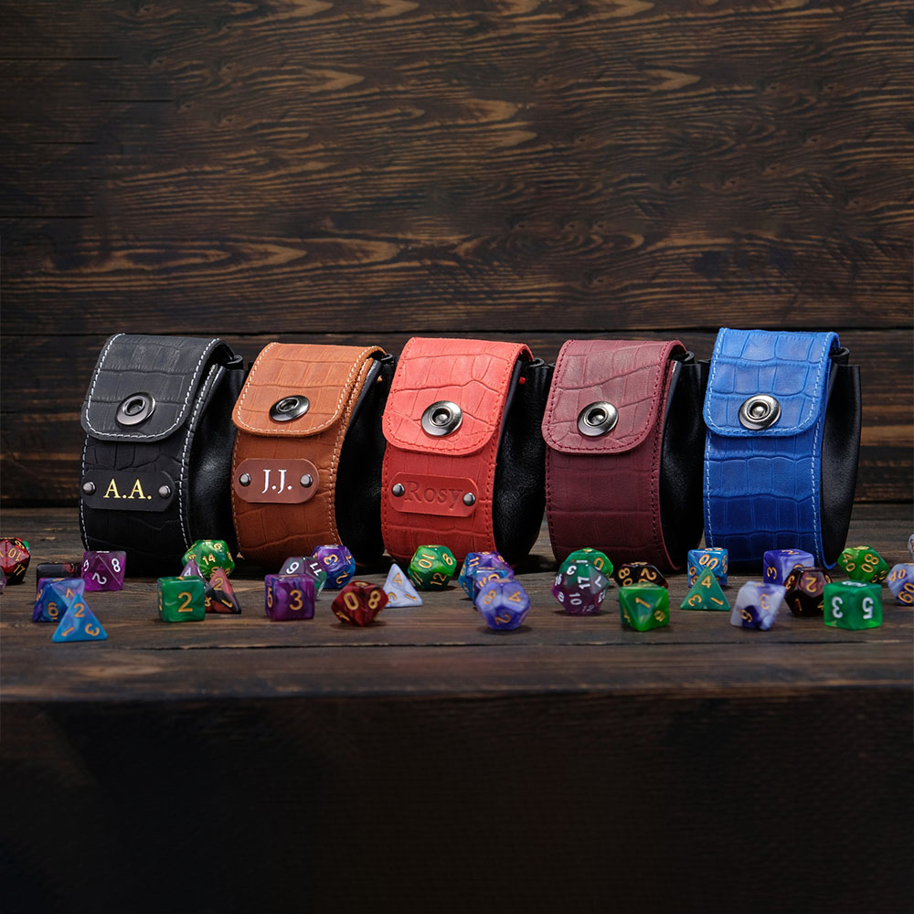 Custom Leather Dice Bag, Dice Pouch, Dice Storage, Handmade Dice Bag, Dungeons & Dragons