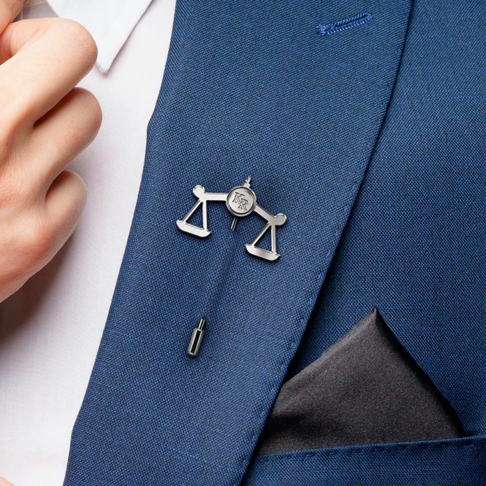 Custom Scales of Justice Lapel Pin with Initials Letter, Law Badge Pins for Suit, Pins for Backpacks/Hat Accessories, Gift for Law School Graduates/Judge