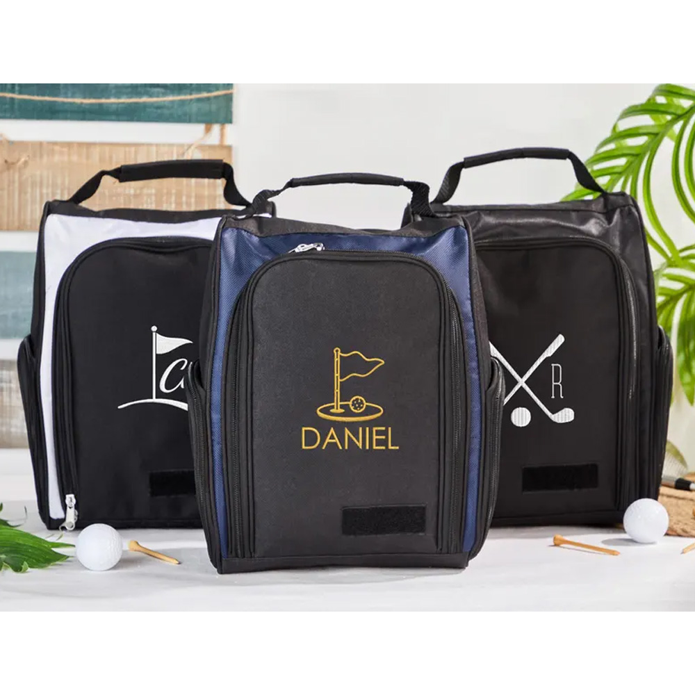 Personalisierte Golfschuhtasche, Bräutigam Geschenk für Golfer&amp;Golfliebhaber, Monogrammierte Canvas Schuhtasche, Sportschuhtasche, Cleat Bag, Weihnachtsgeschenke