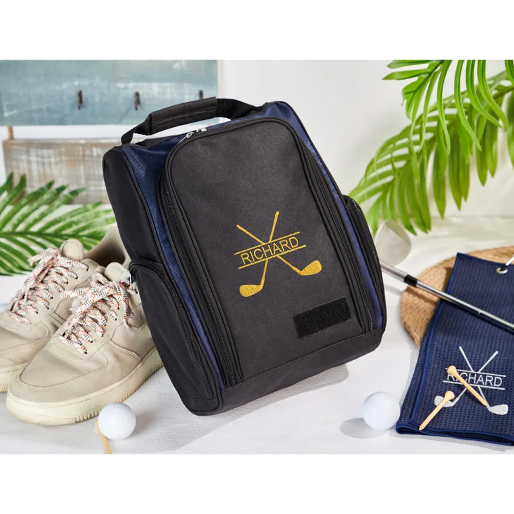 Personalisierte Golfschuhtasche, Bräutigam Geschenk für Golfer&amp;Golfliebhaber, Monogrammierte Canvas Schuhtasche, Sportschuhtasche, Cleat Bag, Weihnachtsgeschenke