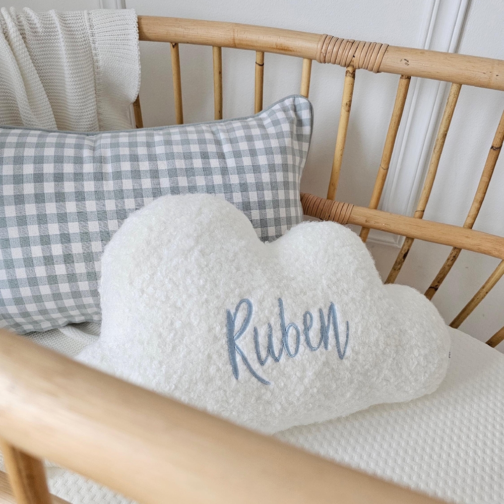 Personalized Embroidery Baby Name Cloud Pillow, Neutral Soft Throw Pillow, Nursery Home Decor, Baby Shower/Birthday Gift for Kids/Newborns/Infants