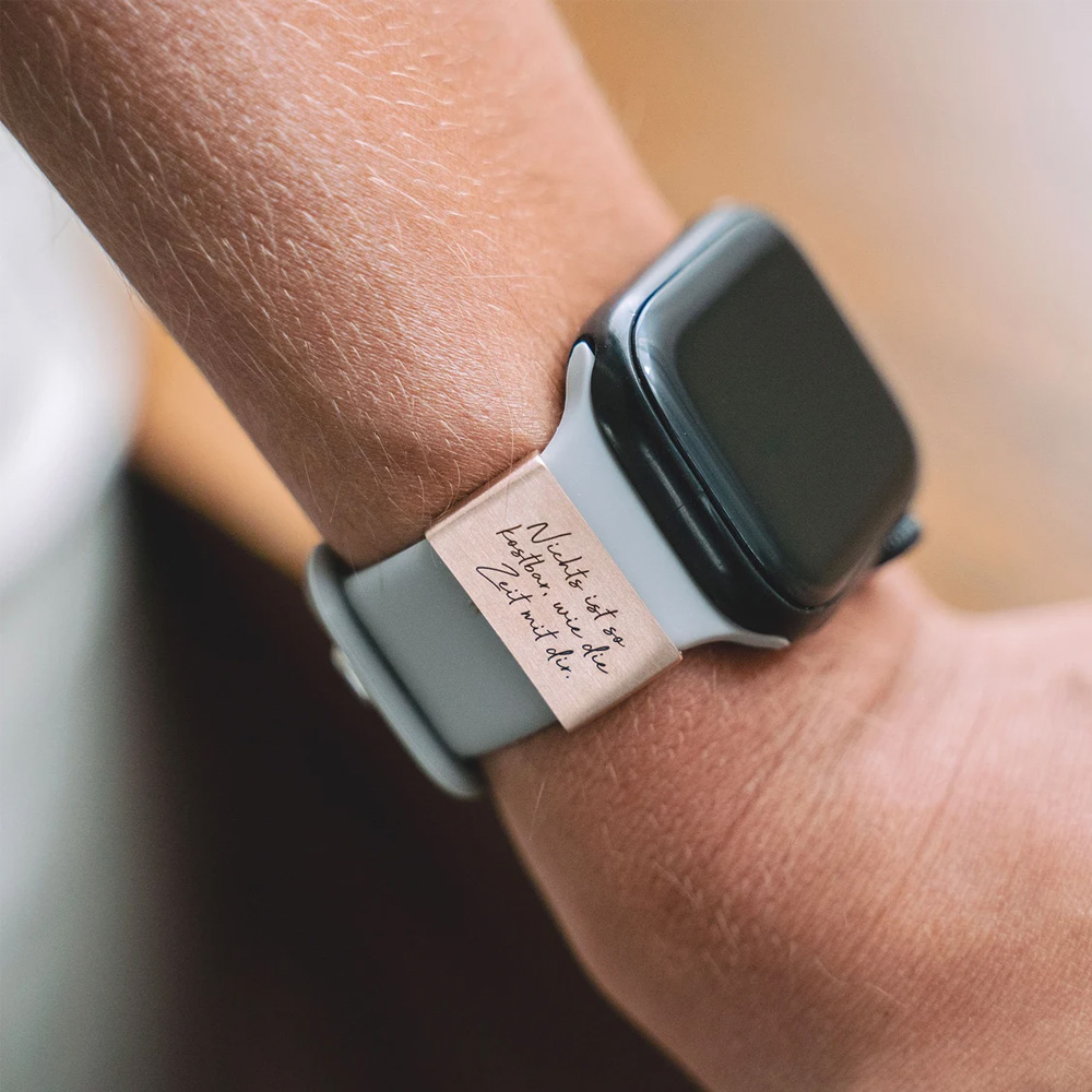 Personalized Smart Watch Charm with Text, Waterproof Metal Tag for Apple Watch, Watch Band Accessory, Birthday Gift for Girlfriend/Family/Friends