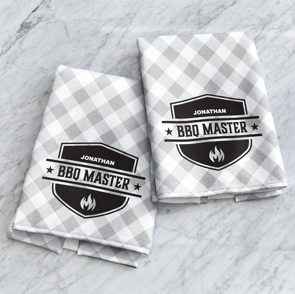🔥❤️Personalized BBQ Master Grill Towel – Custom Name Gift for Dad or Grill King