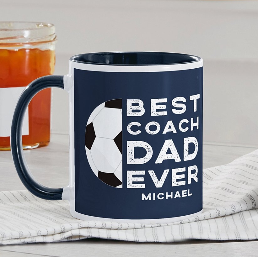 💗Personalized Best Coach Dad Mug Custom Name Sports Gift for Father's Day