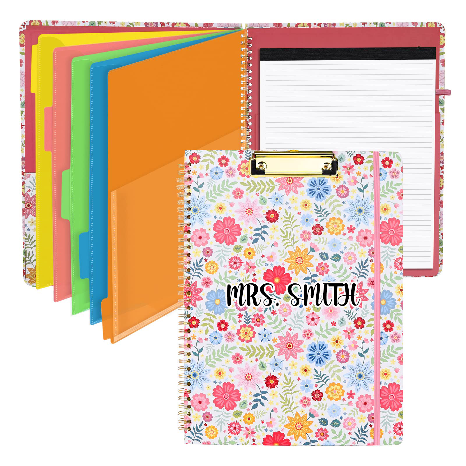 Personalized Custom Teacher Clipboard with Notepad,13x9.1 Inch (A4 Cute) Clipboard Design, Suitable for Work, School, Nurses and Students