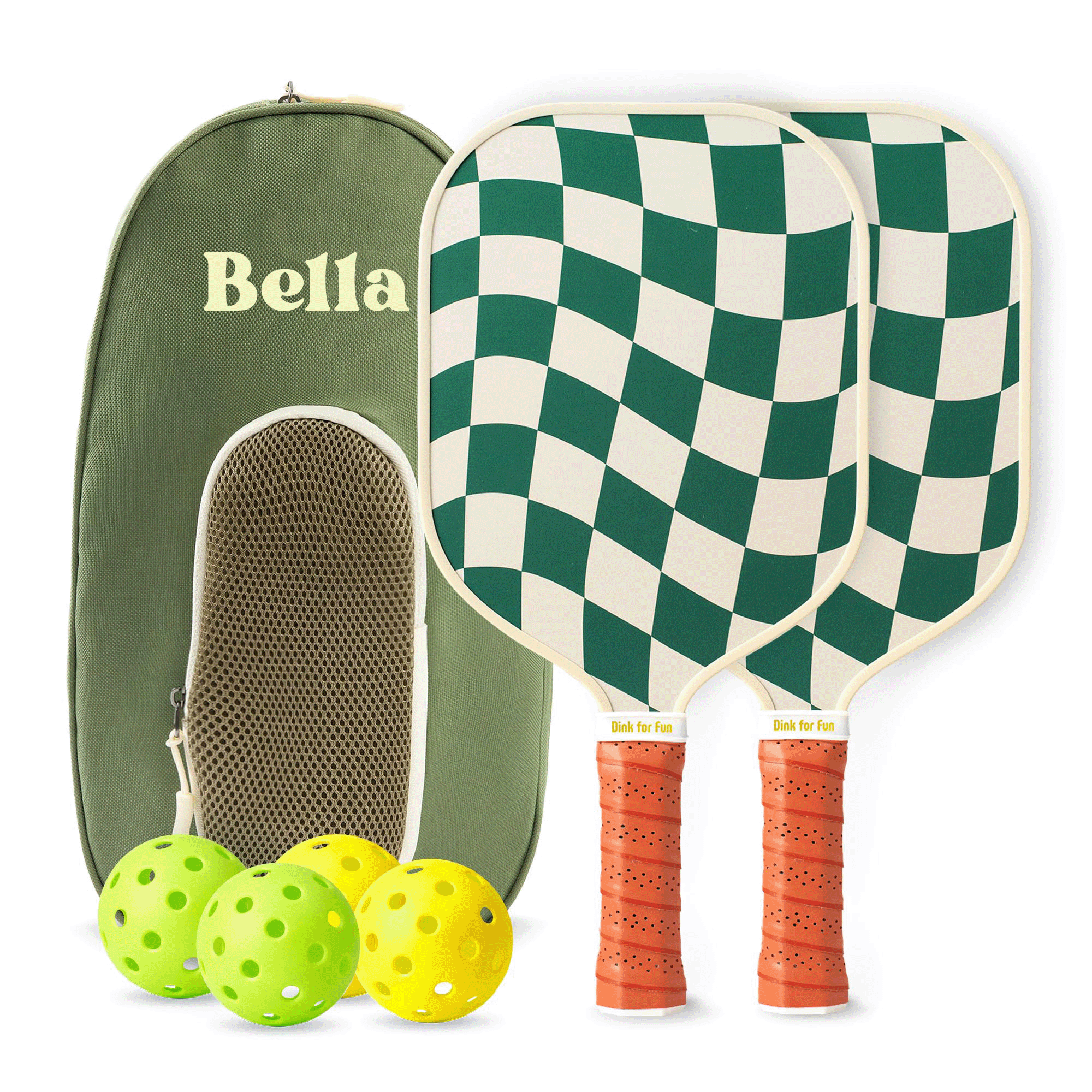 Pickleball Paddles Set of 2/4 Graphite/Fiberglass Pickleball Racket, 2 Pickleball Rackets, 4 Balls and 1 Portable Carry Bag, Aesthetic Pickle Ball Set for Men Women Beginners