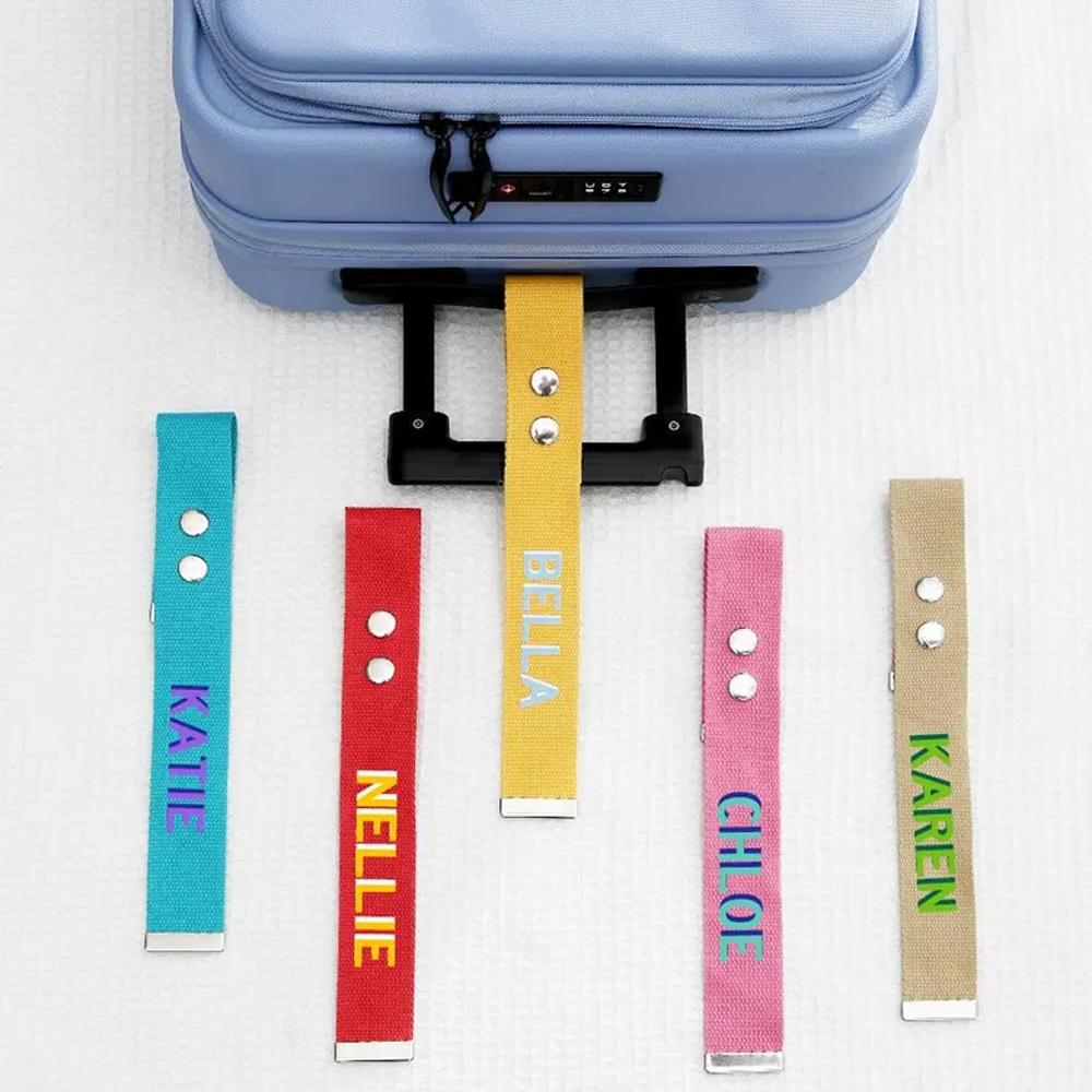 Custom Name Luggage Strap, Multi-Color Luggage Tag with Snap Button, Suitcase Strap, Travel Luggage Accessory, Gift for Travel Lovers/Family/Friends