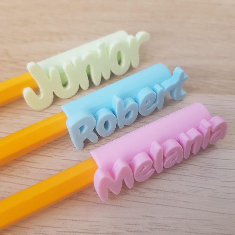 Pencil Topper Personalized Name 3D Printed Party Favor School Case Small Gifts for Students Teacher's Gift