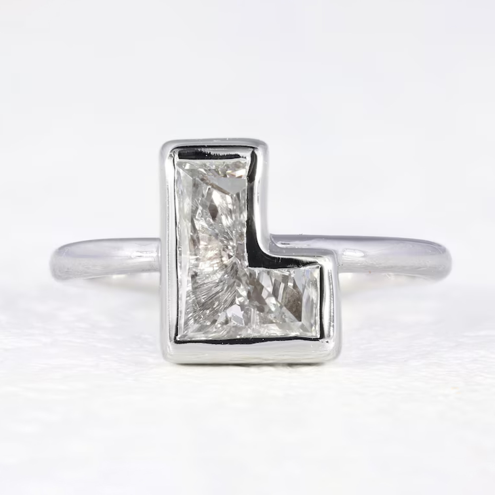 Anello iniziale personalizzato con pietra portafortuna, anello con castone a forma di lettera, anello con alfabeto per donna, gioielli delicati, regalo di fidanzamento/compleanno per lei/ragazza/moglie