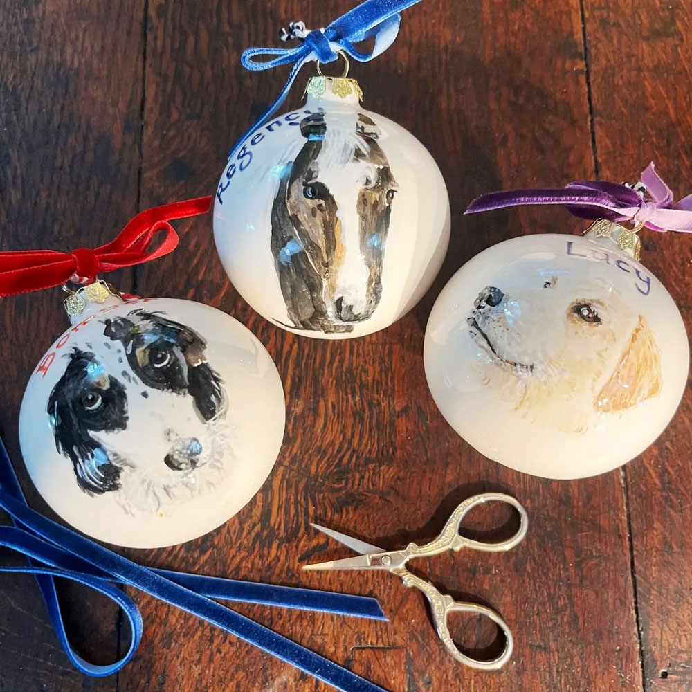 Custom Pet Name & Portrait Christmas Ornament, Dog/Cat Photo Christmas Ball, Christmas Tree Hanging Ornament, Christmas Gift for Pet Owners/Lovers