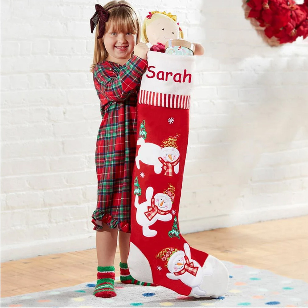 Custom Name Giant Tumbling Christmas Stocking, First Christmas Decor, Festival Fireplace Christmas Hanging Ornament, Christmas Gift for Family/Kids