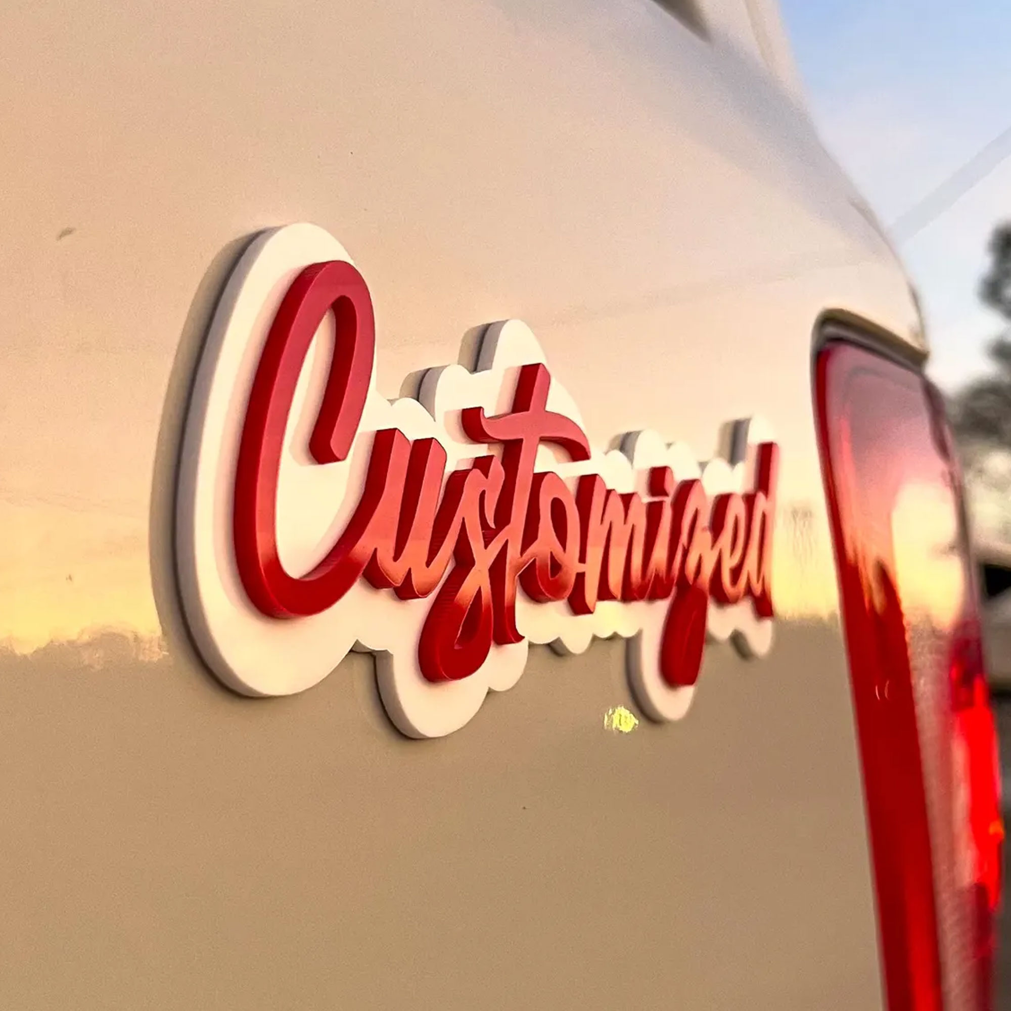 Personalized Text Car Badge, Acrylic Colorful 3D Lettering Emblem, Comes with VHB Tape, Car/Truck/Motorcycle Hood Decor, Gift for Drivers/DIY Lovers