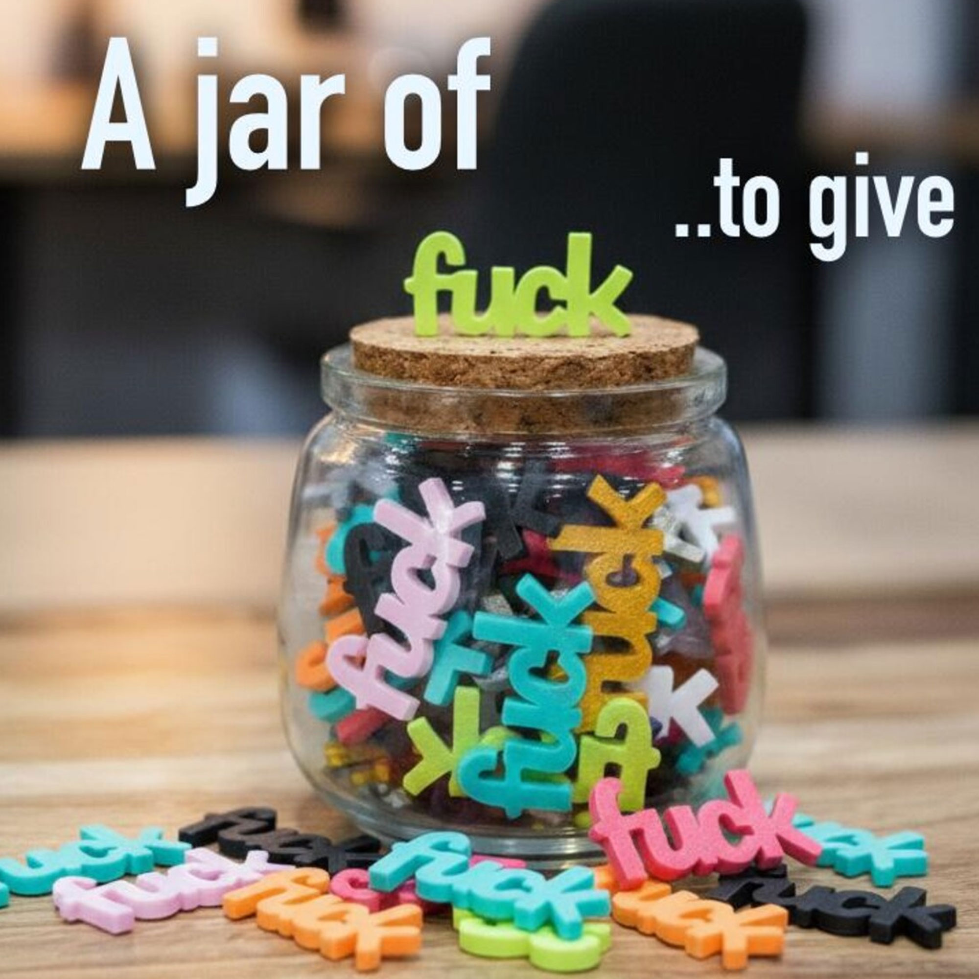 Full of “Fuck” Glass Gag Jar, Colourful 3D Printed Custom Words Funny Jar, Desk Decor, Novelty Party Favor, Humorous Gift for Colleague/Friends