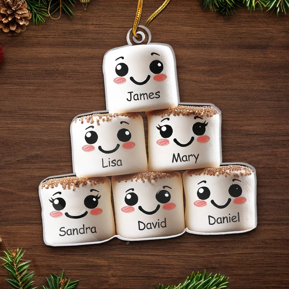 It's A Marshmallow World In The Winter - Family Personalized Custom Ornament - Acrylic Custom Shaped - Christmas Gift For Family Members