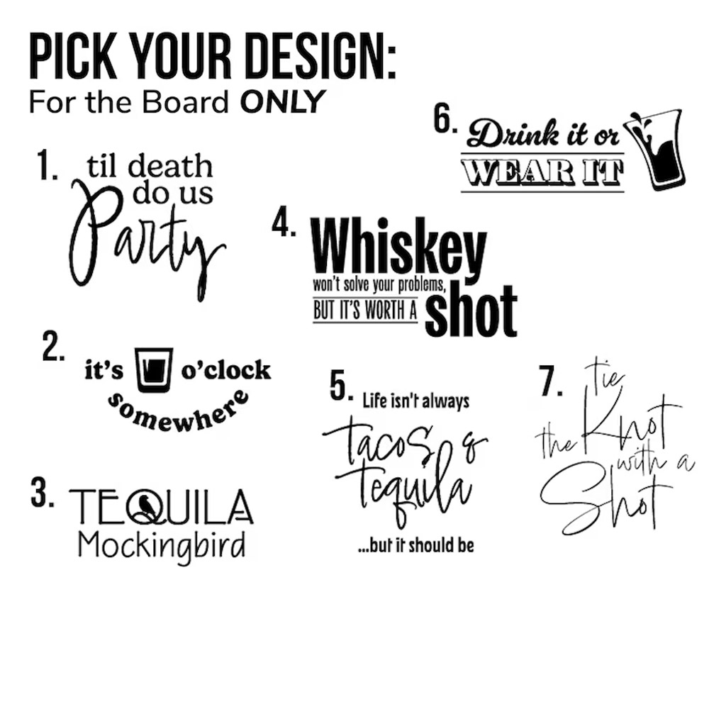 Custom Engraved Name Six-Shooter and Shoot Your Shot Serving Tray, Wooden Drink Board, Game Night Accessories, Housewarming Gift for Friends/Family