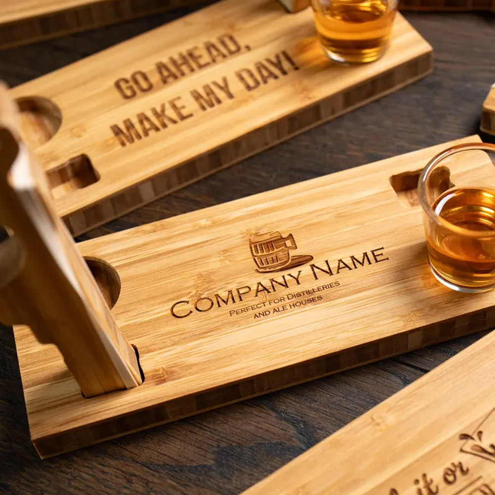 Custom Engraved Name Six-Shooter and Shoot Your Shot Serving Tray, Wooden Drink Board, Game Night Accessories, Housewarming Gift for Friends/Family