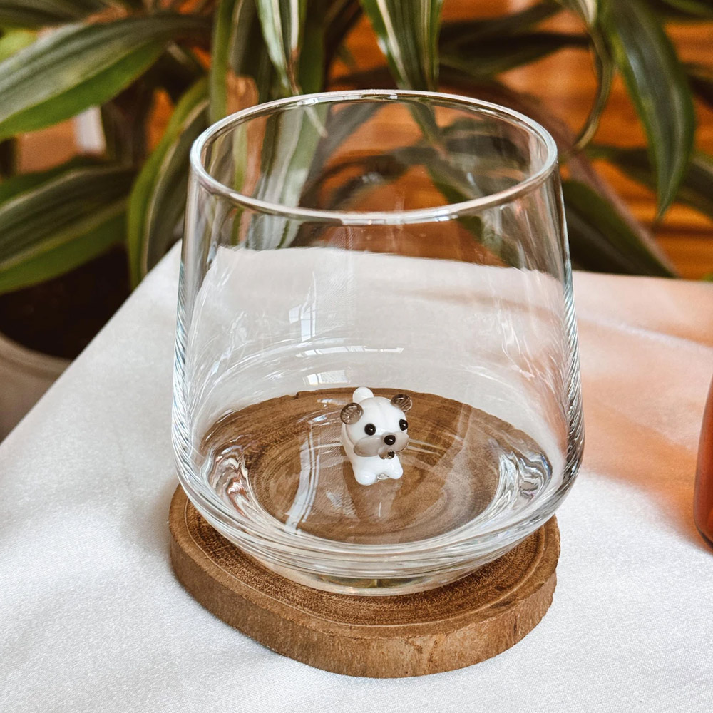 Personalized Mini Pet Figurine Glass Cup with Name, Handmade 3D Cat/Dog Murano Wine Glass, Housewarming/Birthday Gift for Per Lovers/Owners/Family