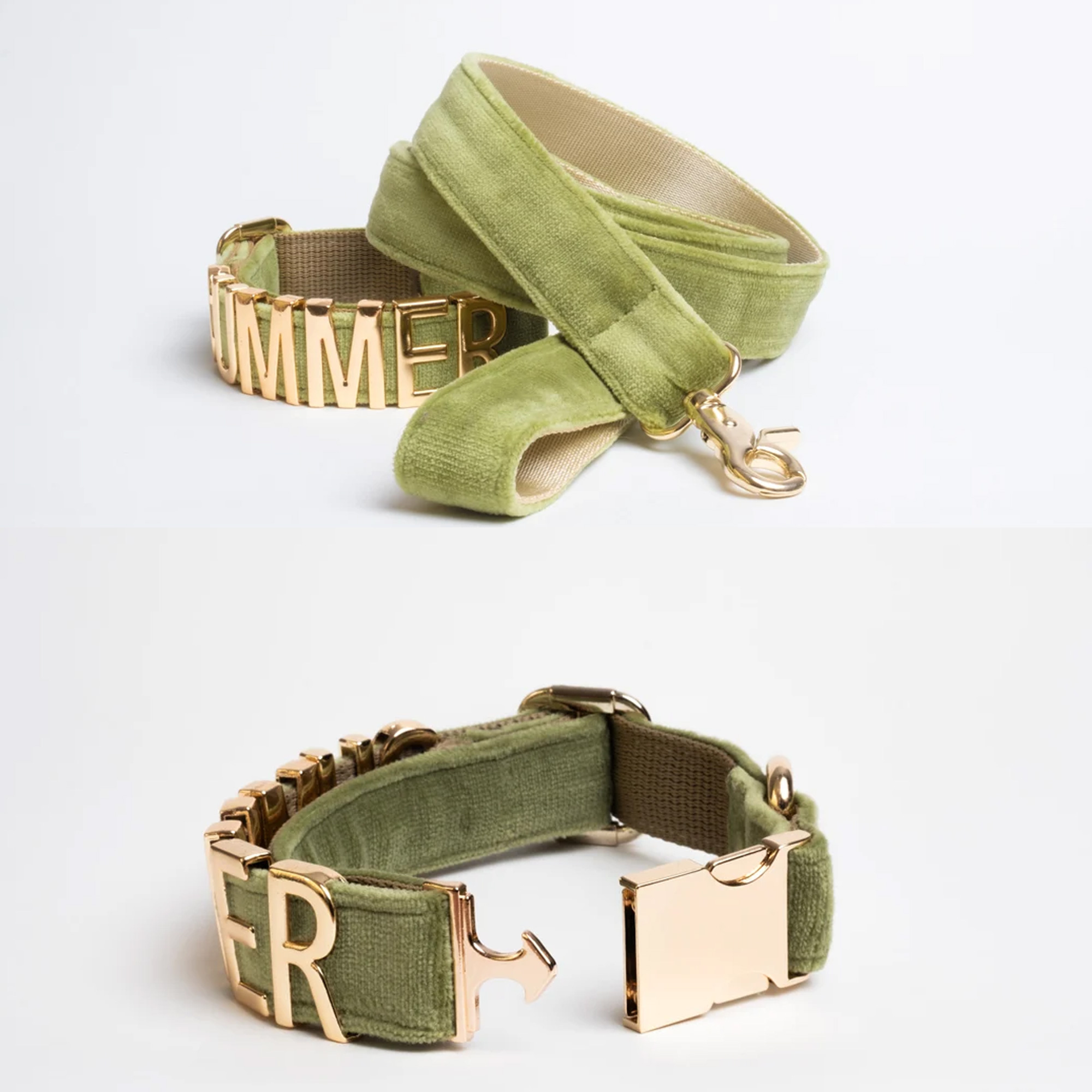 Collier pour chien en velours personnalisé avec nom, collier coloré et ajustable pour chiot avec lettres en métal doré, accessoire pour animaux de compagnie, cadeau d'anniversaire pour les maîtres de chiens/propriétaires d'animaux de compagnie