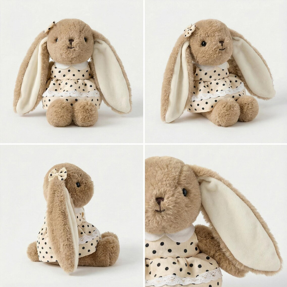 Osterhase mit individueller Namensstickerei, weiches Stofftier mit Schleife aus Garn, Dekoration für Zuhause, Geschenk zu Ostern, Geburtstag oder Babyparty für Kinder/Mädchen