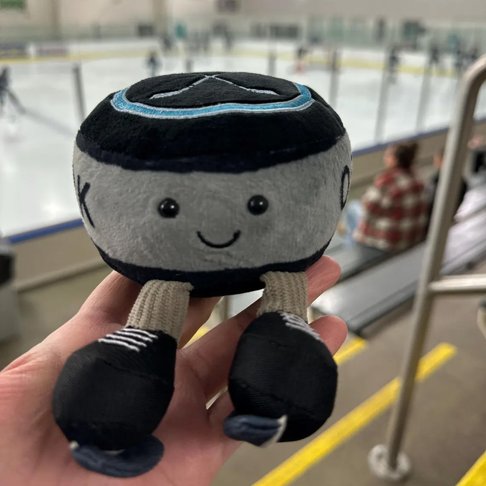 Personalized Name Hockey Puck Plush Toy with Legs, Cute Sport Plush Doll, Bag Charm, Sofa Bedroom Decor, Birthday Gift for Hockey Lovers/Fans/Kids