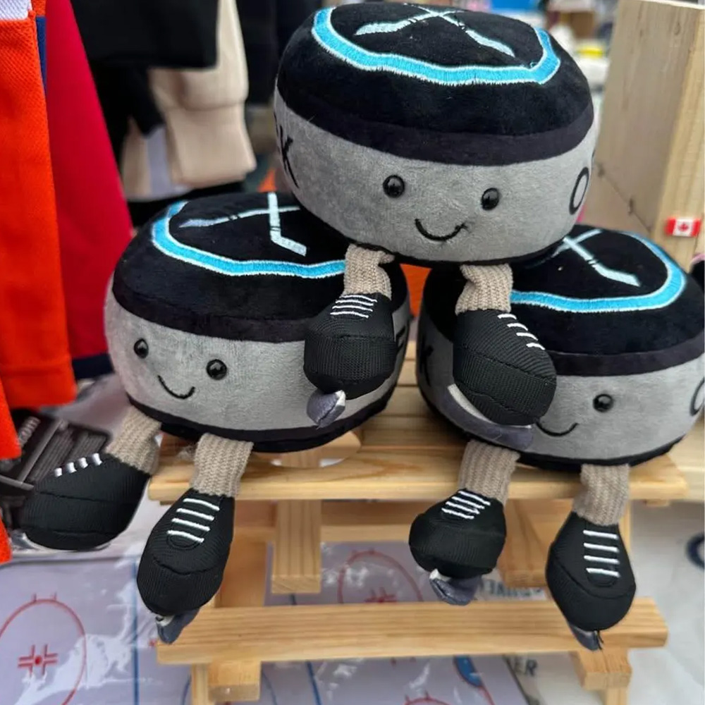 Personalized Name Hockey Puck Plush Toy with Legs, Cute Sport Plush Doll, Bag Charm, Sofa Bedroom Decor, Birthday Gift for Hockey Lovers/Fans/Kids