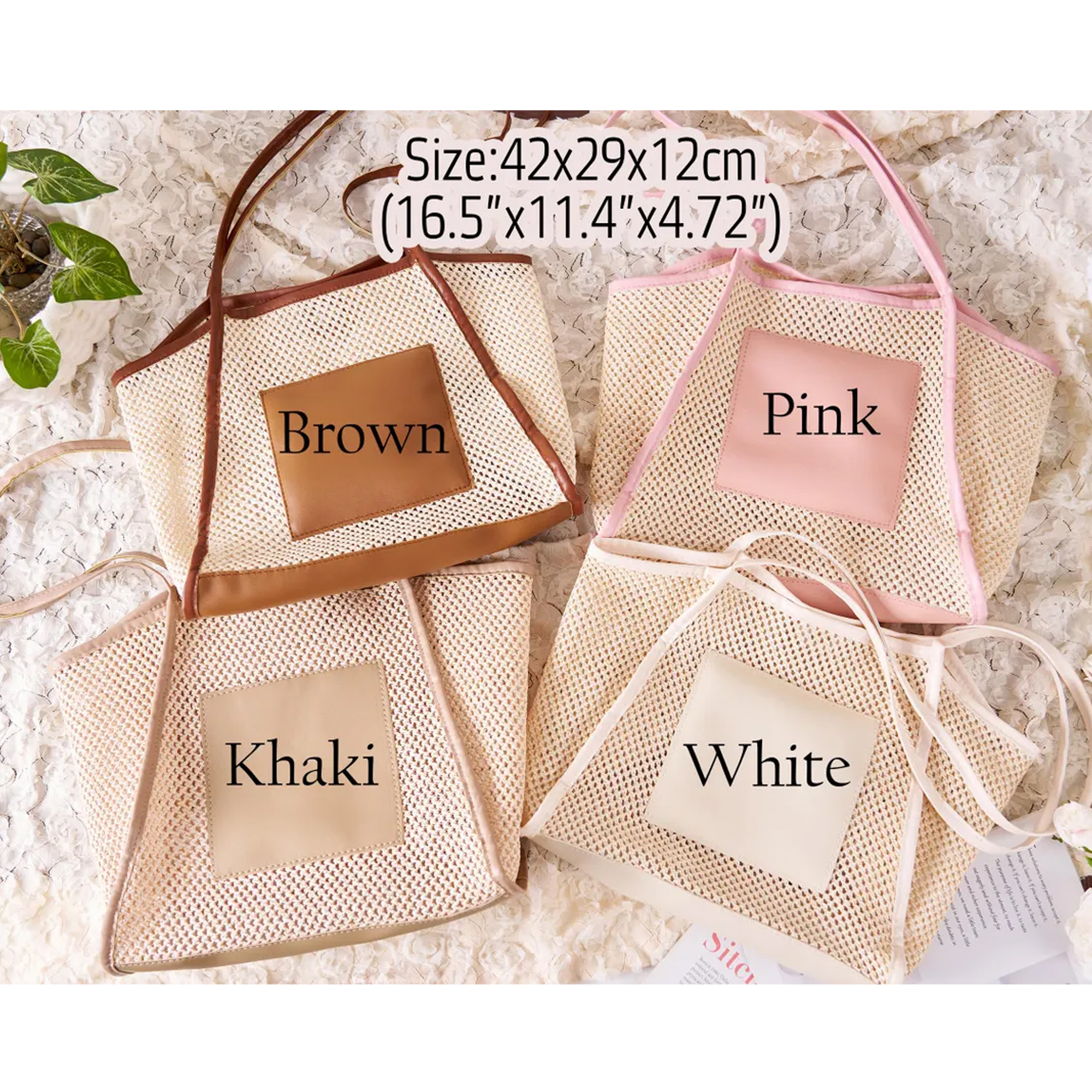 Personalized Name & Birth Flower Beach Woven Bag for Girls' Trip, Bridesmaid Summer Travel Tote, Bachelorette Party Favor, Gift for Besties/Friends