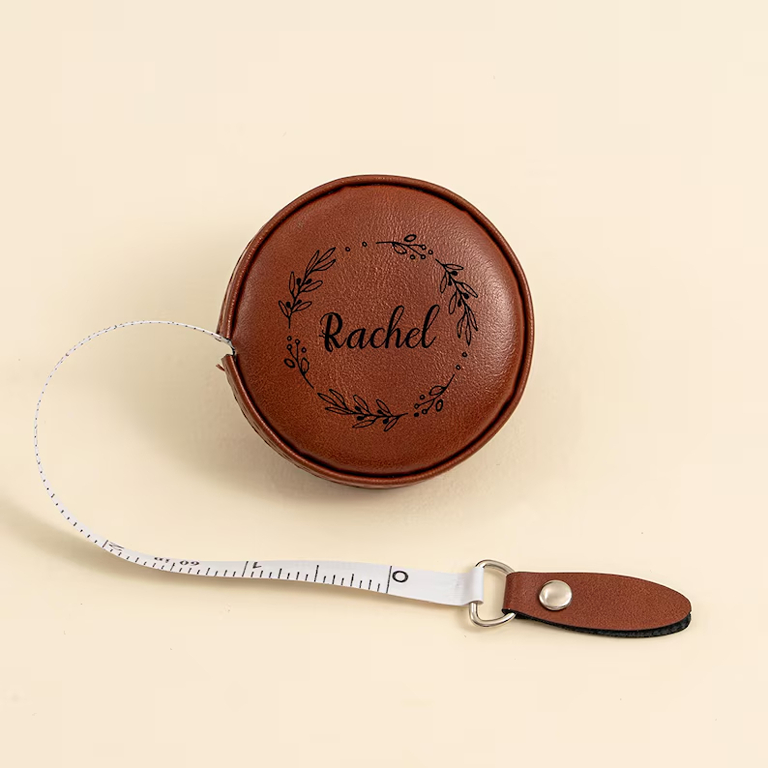 Personalized Name Pocket Measuring Tool, Leather Portable Retractable Tape Measure, Handwork Tool, Gift for Sewing Lovers/Mom/Grandma