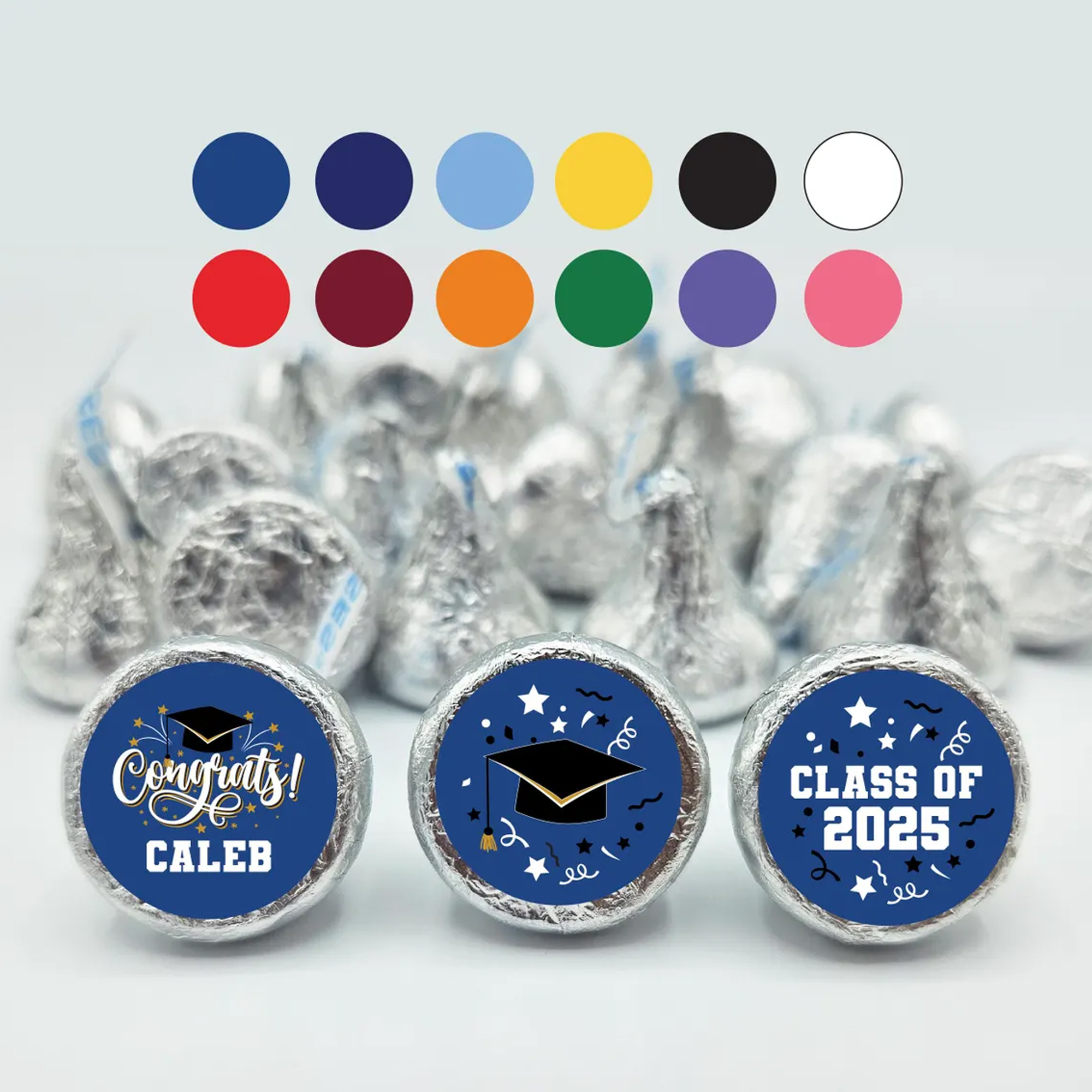 Personalized Graduation Chocolate Stickers with Name, Waterproof Self-Adhesive Candy Labels, Grad Ceremony Party Decor, Gifts for Graduates