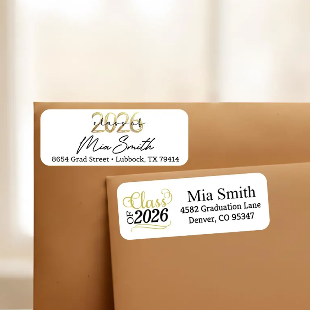 (Set of 40pcs)Personalized Graduation Address Stickers with Name, Class of 2026 Return Address Labels, Grad Announcement Tags, Gifts for Graduates
