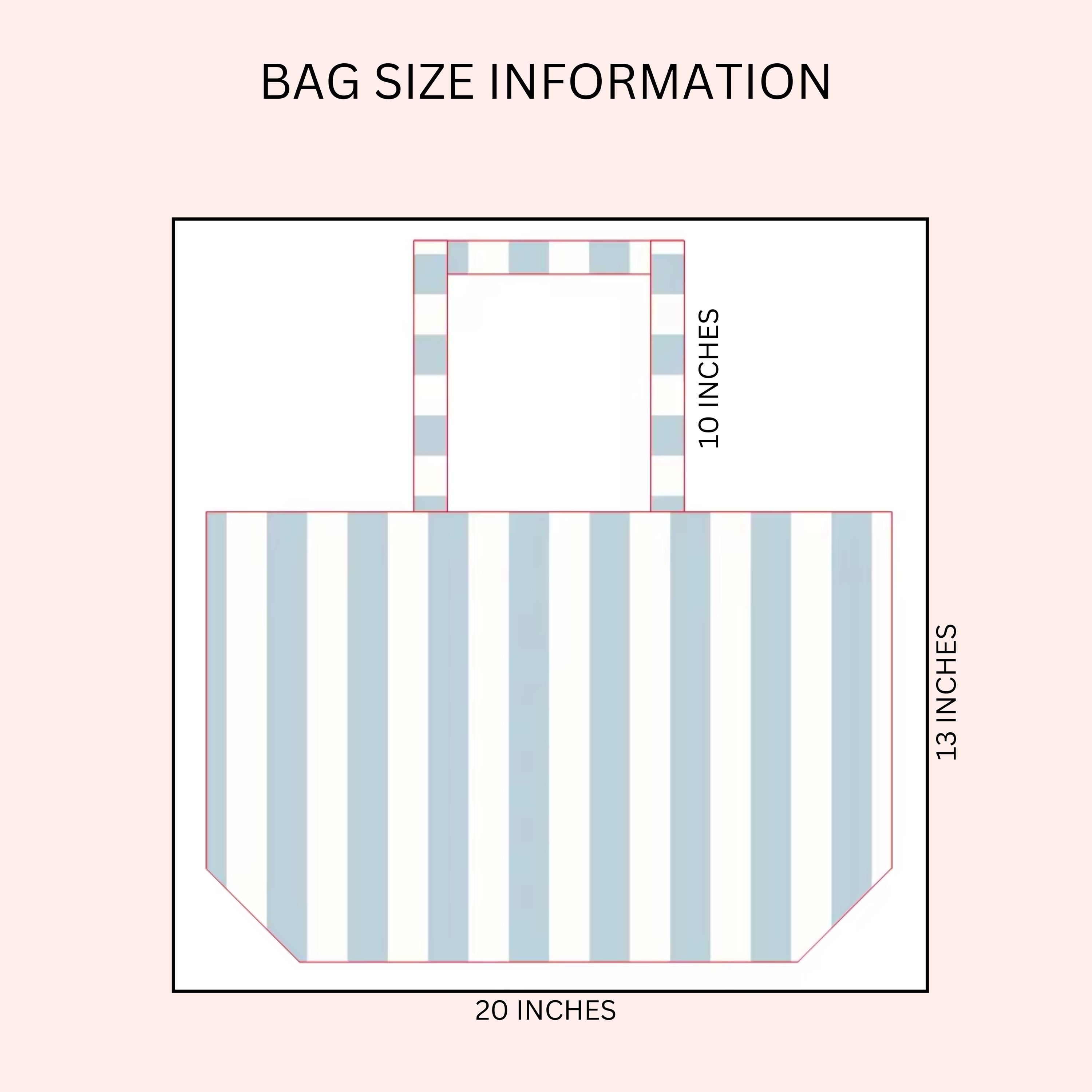 Personalized Striped Tote Bag with Monogram, Lightweight Cotton Shoulder Bag, Travel Accessories, Wedding/Beach Gift for Brides/Best Friends