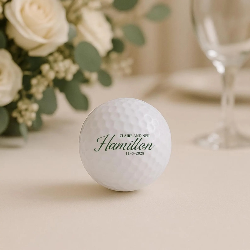 Custom Wedding Golf Balls, Elegant Name Monogram Date Regulation Golf Balls, Golf Party Favor Keepsake, Wedding/Anniversary Gift for Couples/Guests