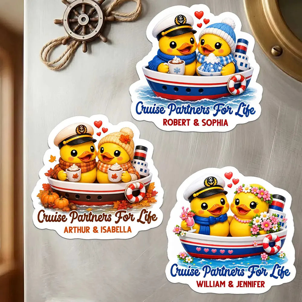 Cruise Partners For Life Duck, Personalized Magnet