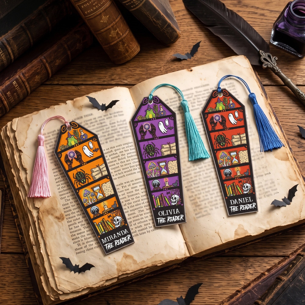 The Reader Book Lovers Halloween Style, Custom Bookmark