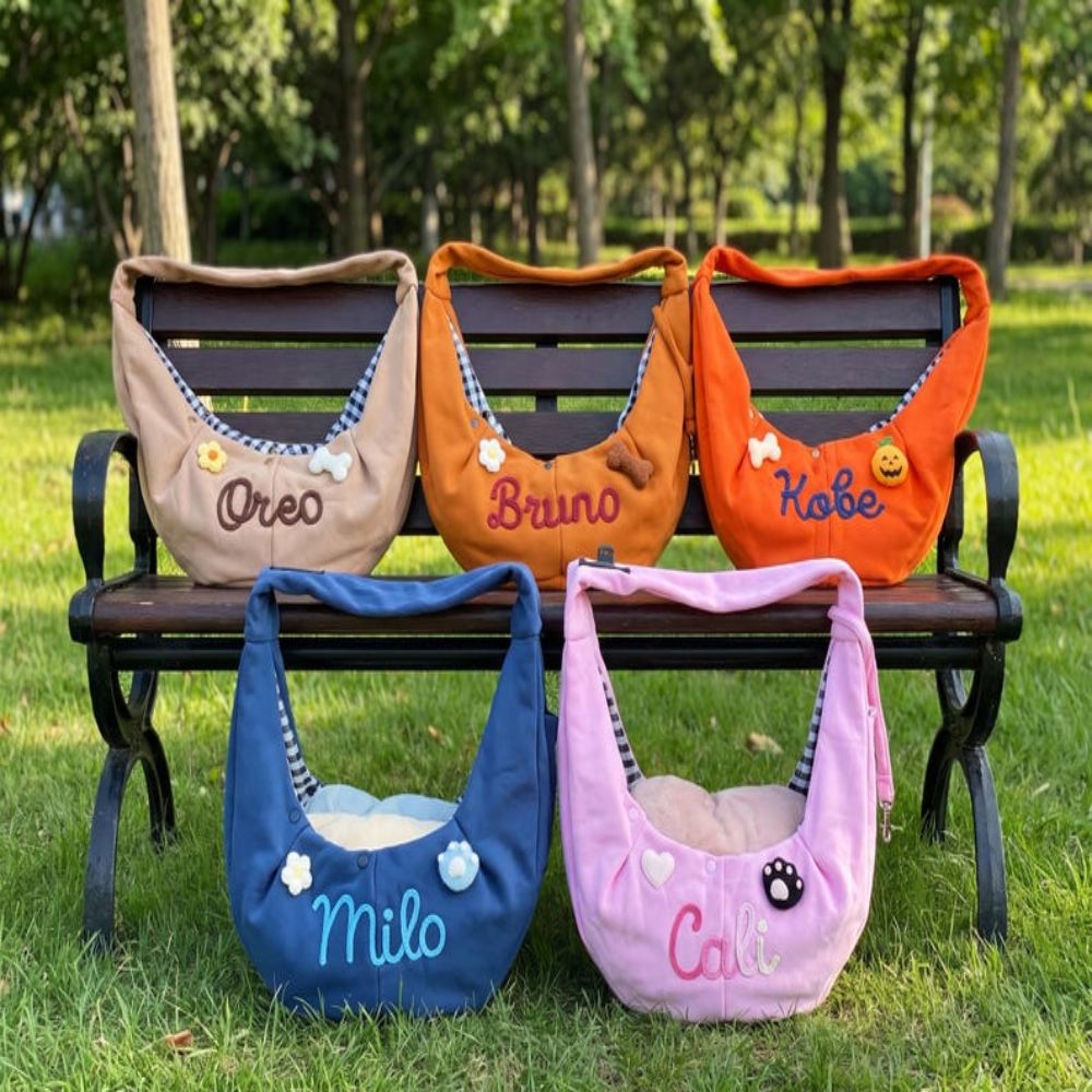 Custom Pets Sling Bag, Small Cat&Dog Shoulder Bag, Personalized Pet Gifts, Hands Free Pet Carrier, Pet Carrying Wrap, Travel Pet Walking Bag