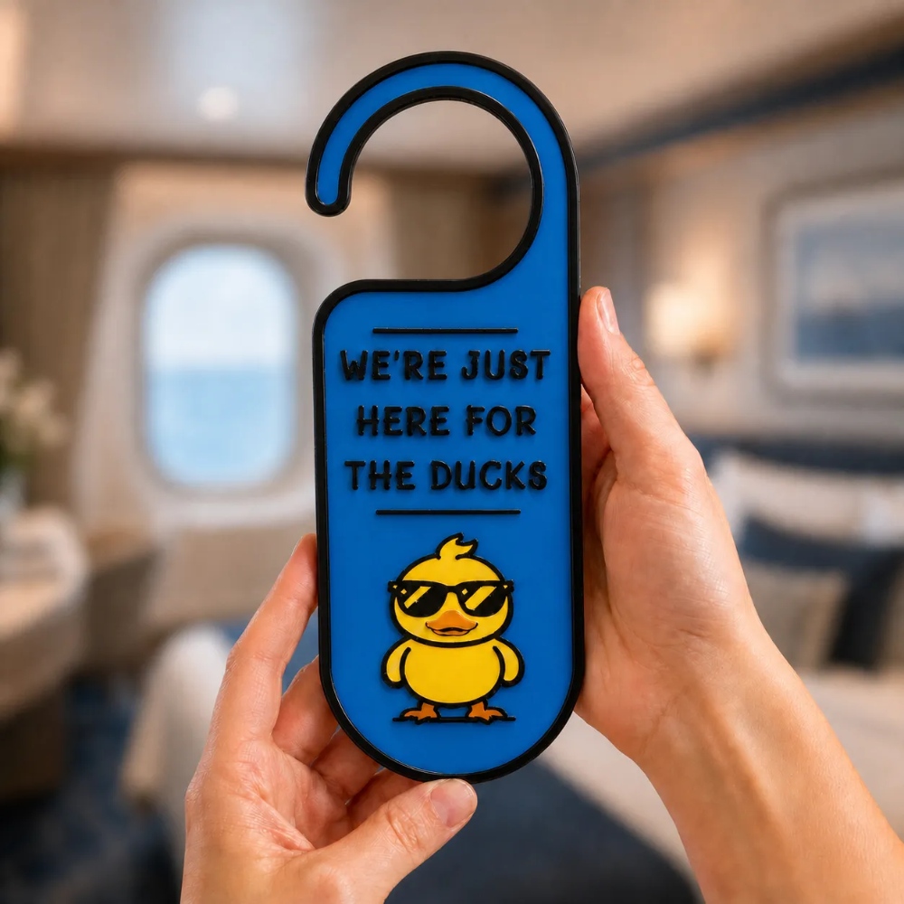Customized Cruise Duck Door Hanger with Personalized Text and Color Options for Cabin Decoration
