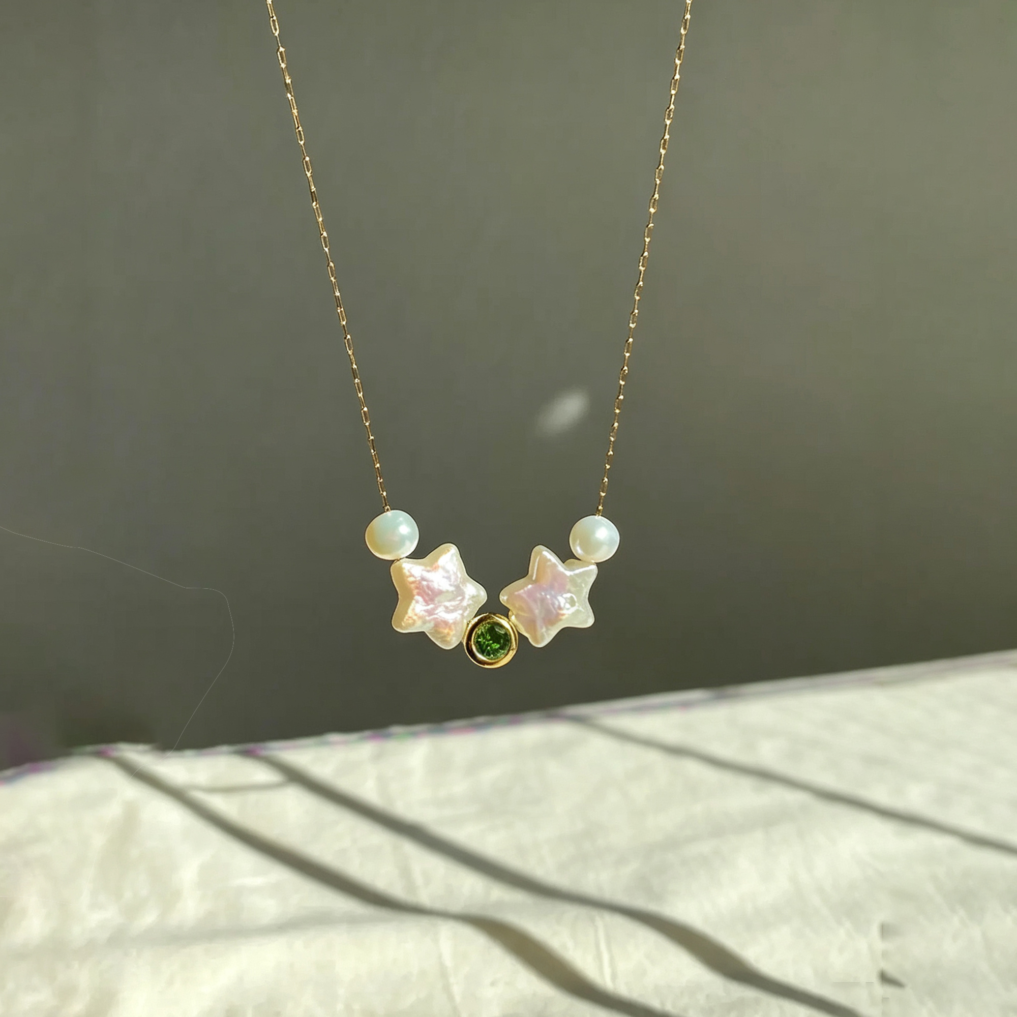 Personalized Celestial Baroque Pearl Star Choker with Birthstone, Dainty Astrology Necklace in 3 Finishes, Birthday/Christmas Gift for Her/Daughter/Best Friend